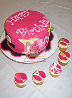 Retro Cocktail Cake and Cupcakes