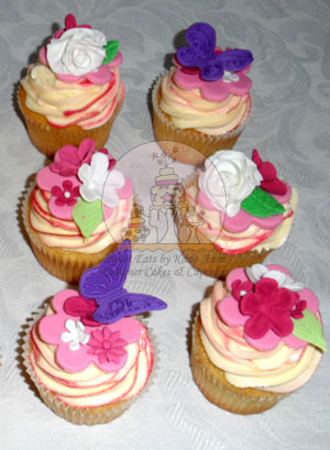 Butterfly and Floral Cupcakes