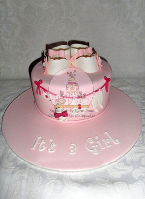 Baby Shower Cake with Desinger Booties