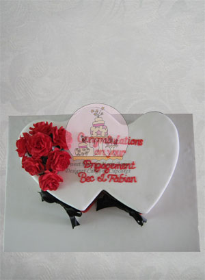 Heart Engagemt Cake